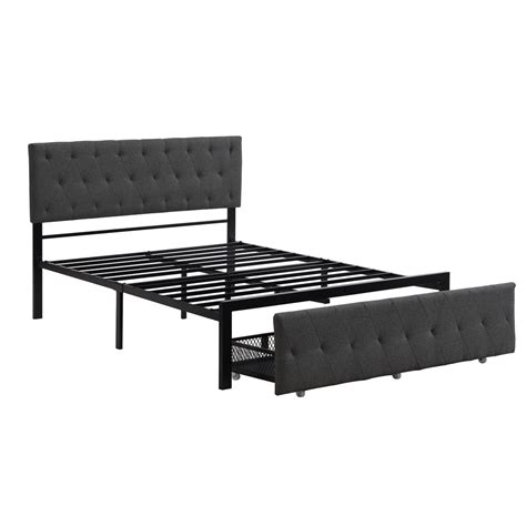 upholstered metal bed frame